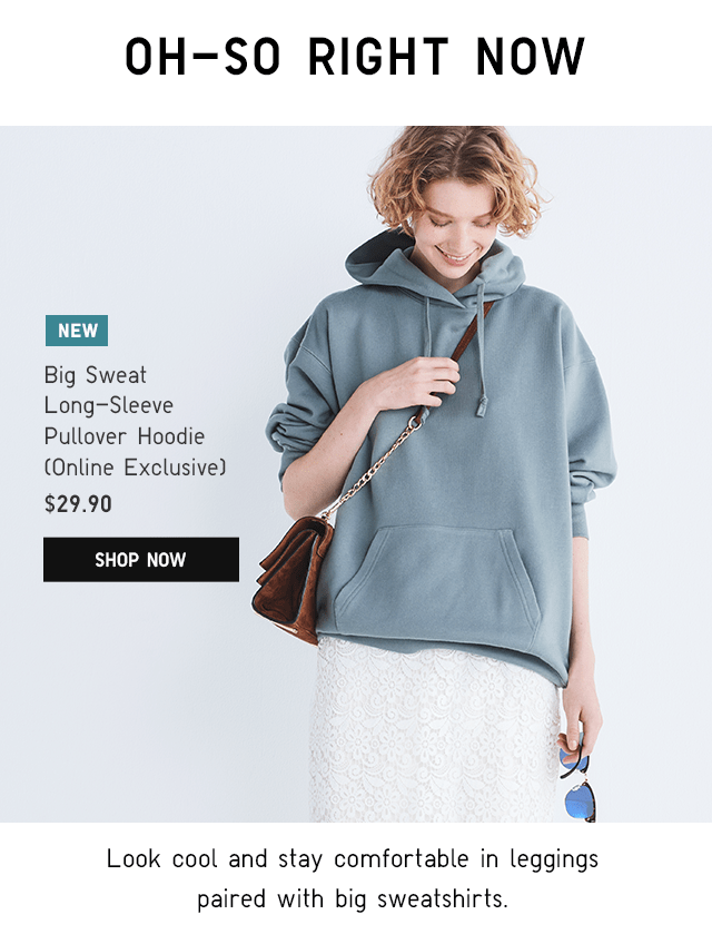 BIG SWEAT LONG-SLEEVE PULLOVER HOODIE $29.90 - SHOP NOW