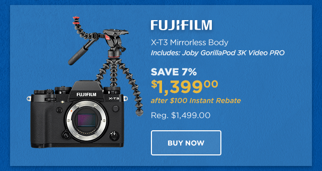 Fujifilm X-T3 Mirrorless Body Includes Joby GorillaPod 3K Video PRO