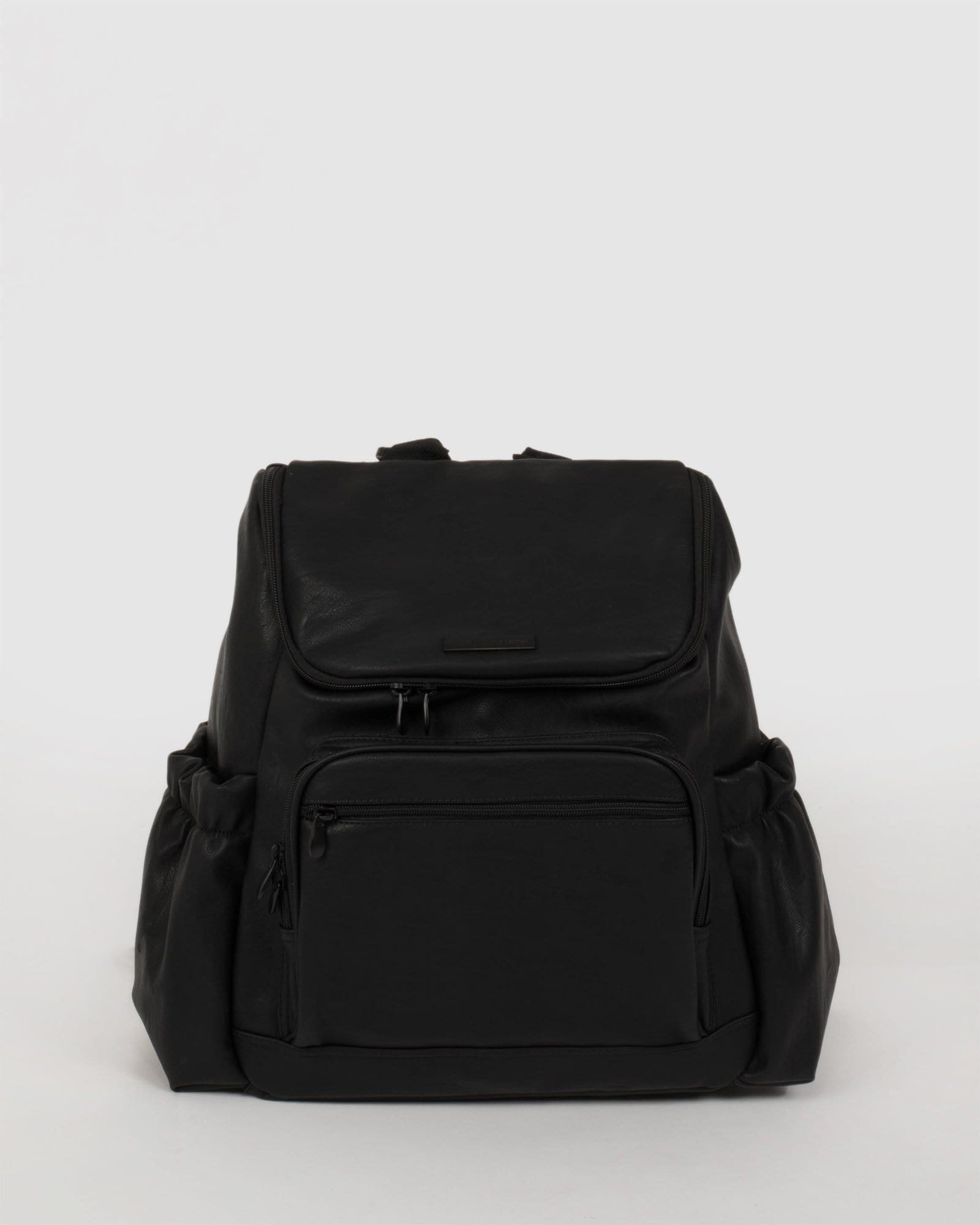 Image of Black Pu Baby Bag Backpack
