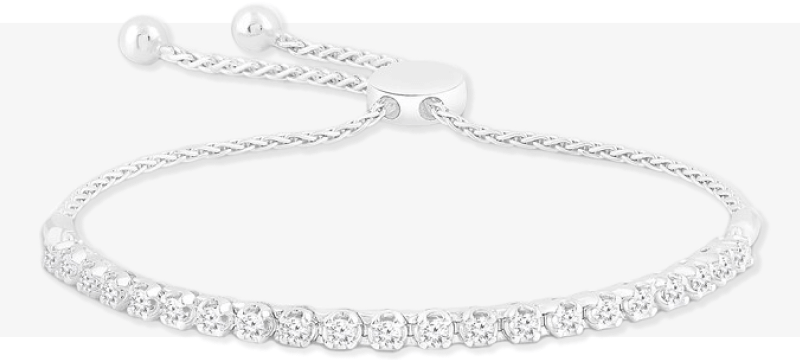 Lab-Created Diamonds by KAY Line Bolo Bracelet 1 ct tw 14K White Gold