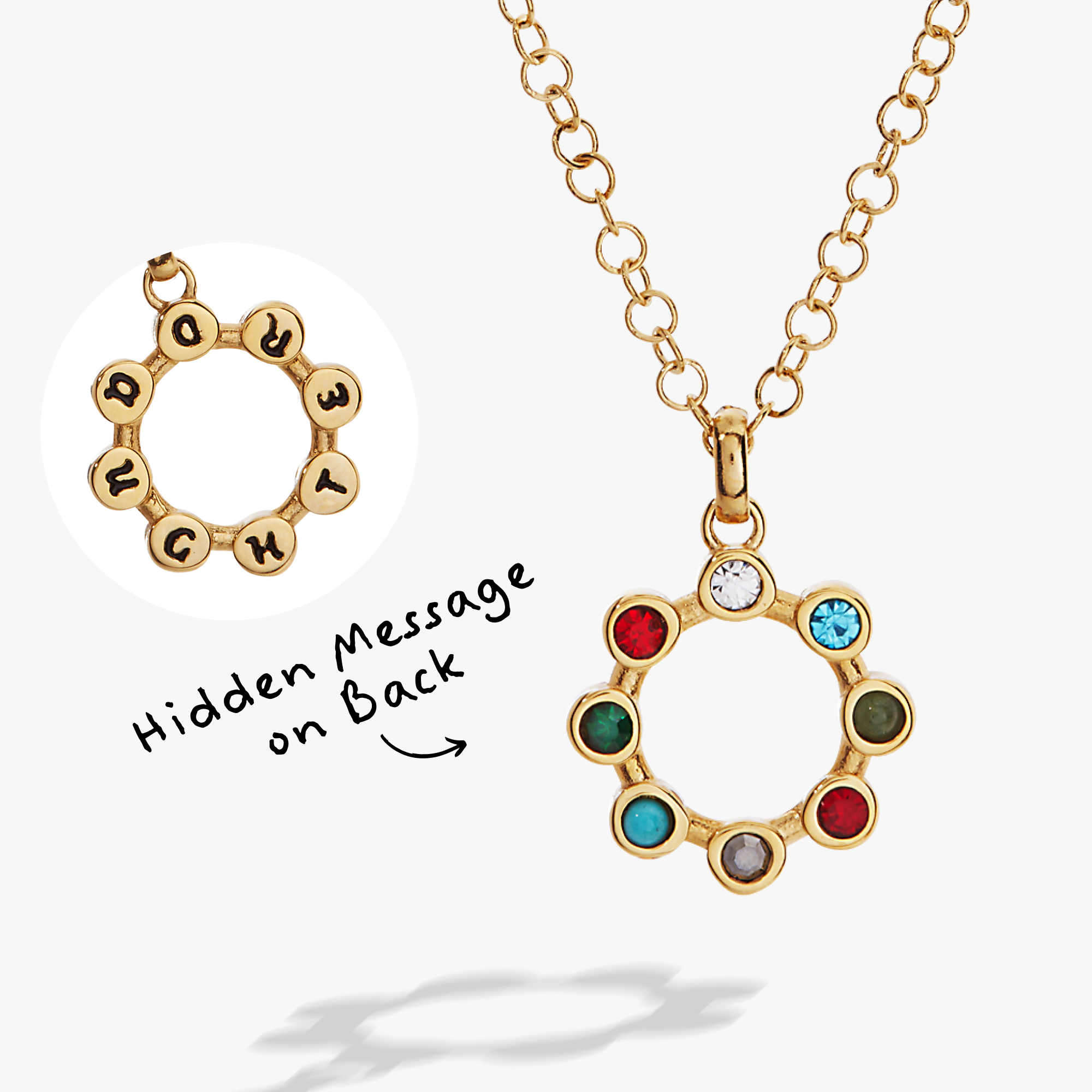 Image of Hidden Message 'Daughter' Crystal Necklace