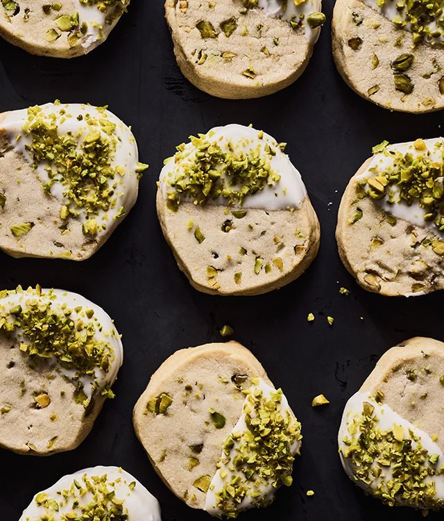 slice-and-bake pistachio shortbread cookies