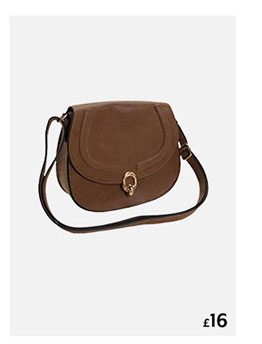 Womens Brown Saddle Shoulder Bag