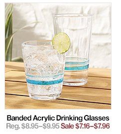 Banded Acrylic Drinking Glasses