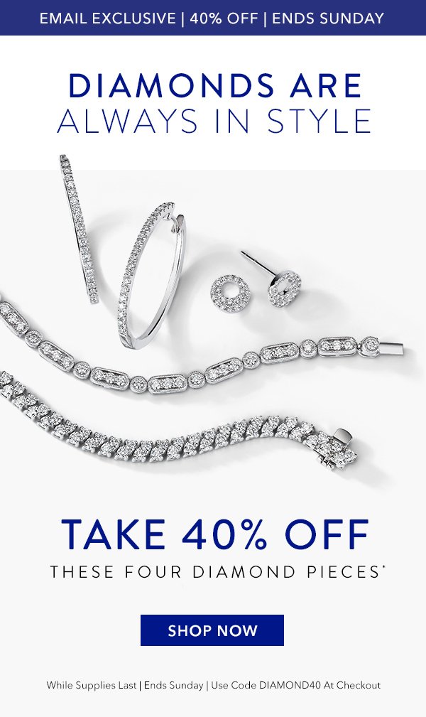 Take 40% off these four diamond pieces*