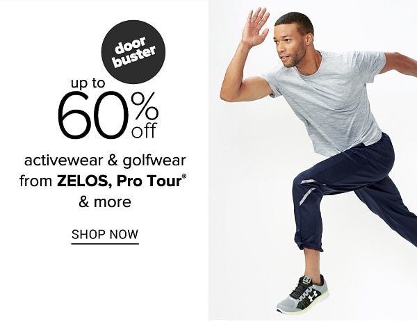 Doorbuster - Up to 60% off activewear & golfwear from ZELOS, Pro Tour & more. Shop Now.