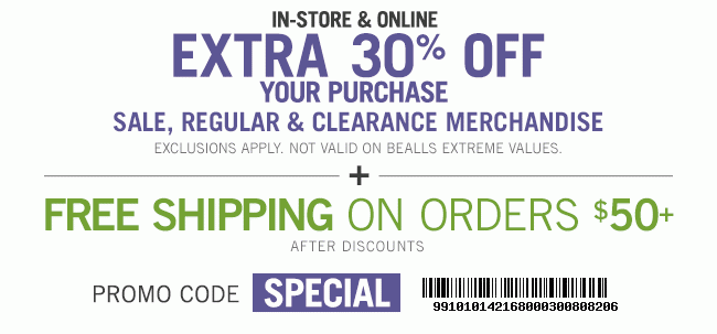 Extra 30% Off + Free Shipping on $50+ | Code SPECIAL | Get Coupon | Exclusions Apply