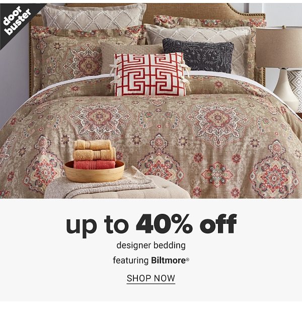 Up to 40% off Designer Bedding feat. Biltmore - Shop Now