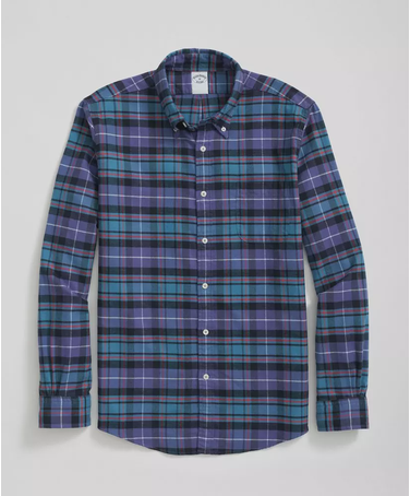 Portuguese Flannel Polo Button Down Collar, Tartan Shirt