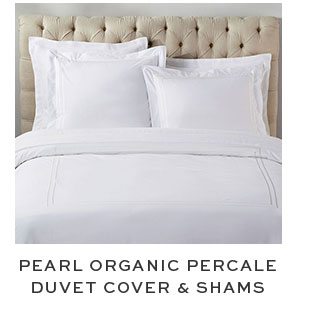 Pearl Organic Percale Duvet Cover & Shams