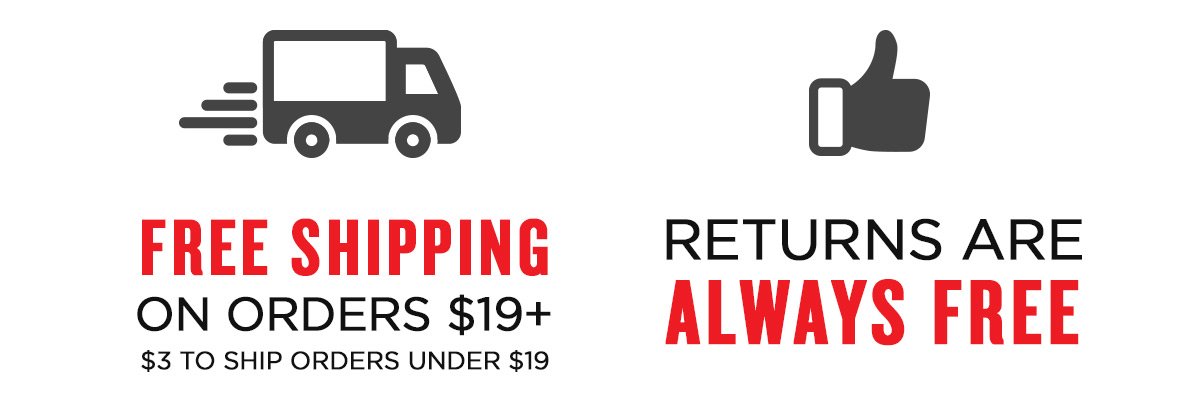 Free shipping on orders $19+