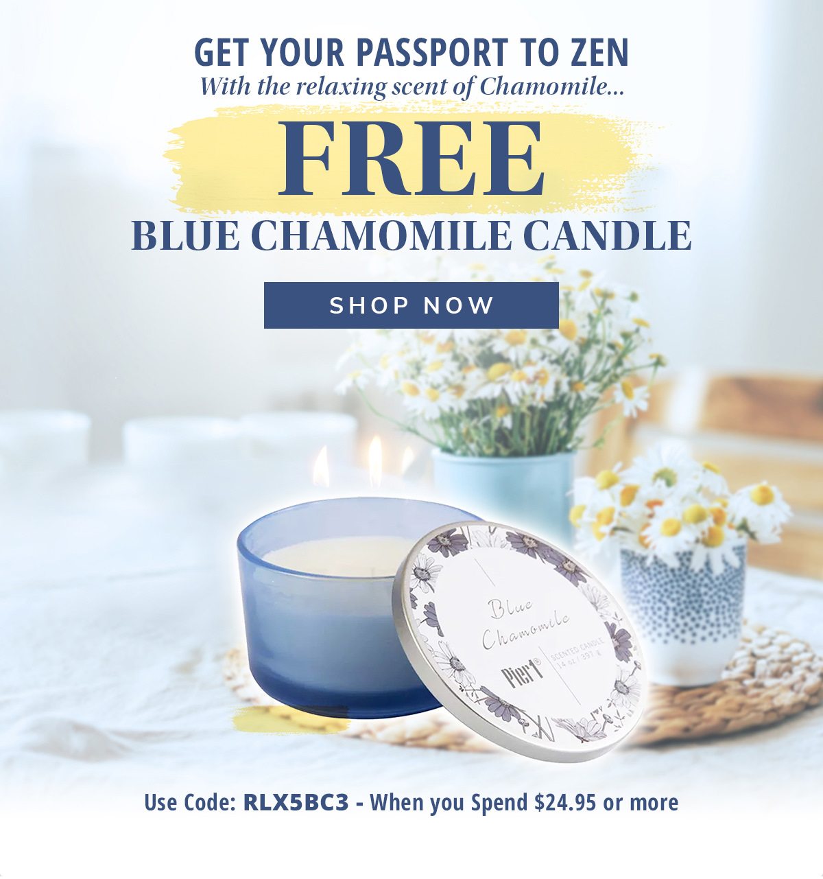 Free Blue Chamomile Candle