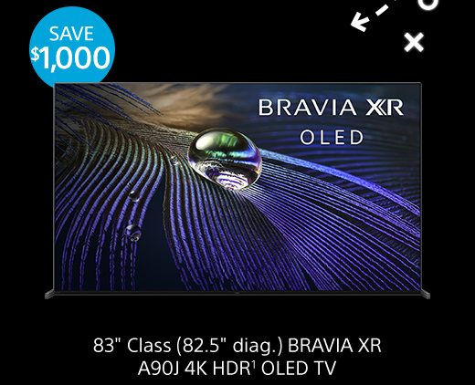 SAVE $1,000 | 83" Class (82.5" diag.) BRAVIA XR A90J 4K HDR(1) OLED TV