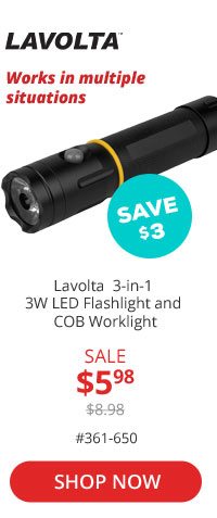Lavolta F3W-3N1 3-in-1 3W LED Flashlight + COB Worklight