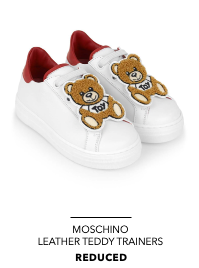KIDS WHITE LEATHER TEDDY TRAINERS 