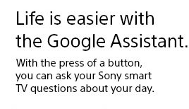 Life is easier with the Google Assistant | With the press of a button, you can ask your Sony smart TV questions about your day.