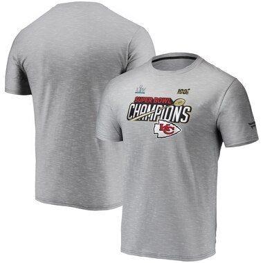 Kansas City Chiefs NFL Pro Line by Fanatics Branded Super Bowl LIV Champions Trophy Collection Locker Room T-Shirt - Heather Gray