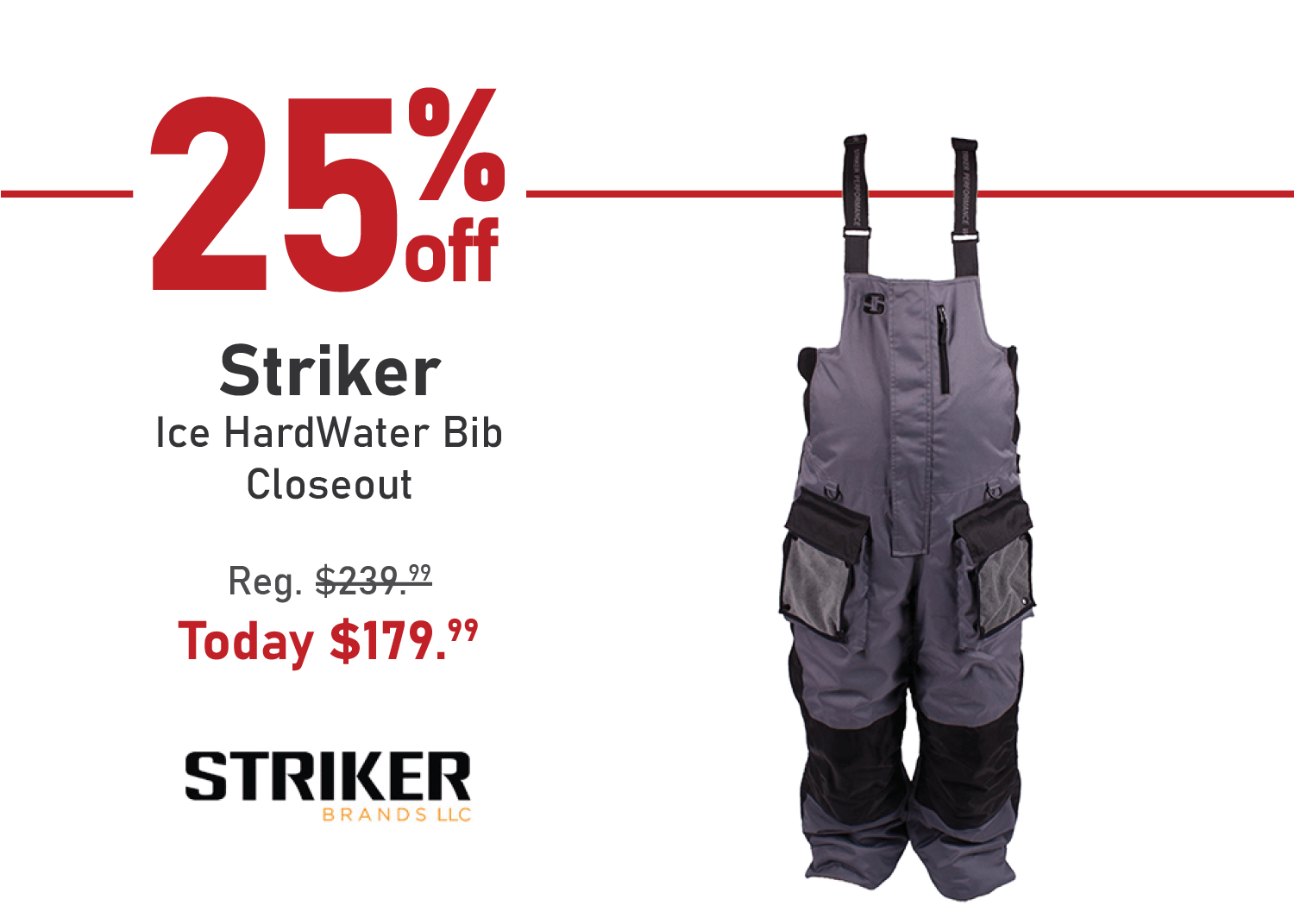 Save 25% on the Striker Ice HardWater Bib - Closeout