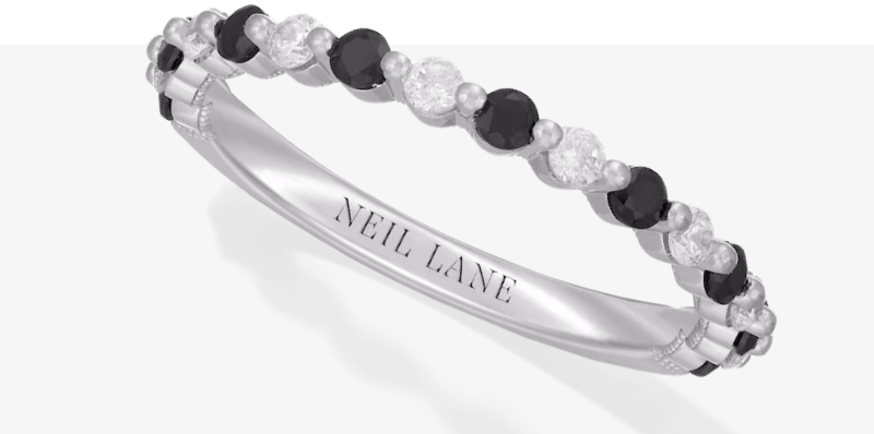 Neil Lane Black & White Diamond Anniversary Ring 1/2 ct tw 14K White Gold