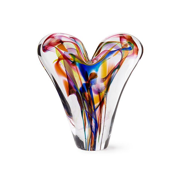 Rainbow Glass Heart Sculpture