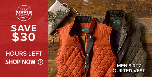 orvis rt7 quilted vest for men