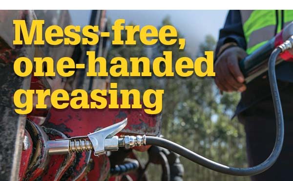 Mess-free, one-handed greasing