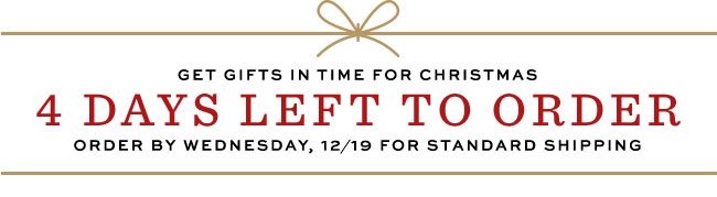 Get gifts in time for Christmas 4 days left to order