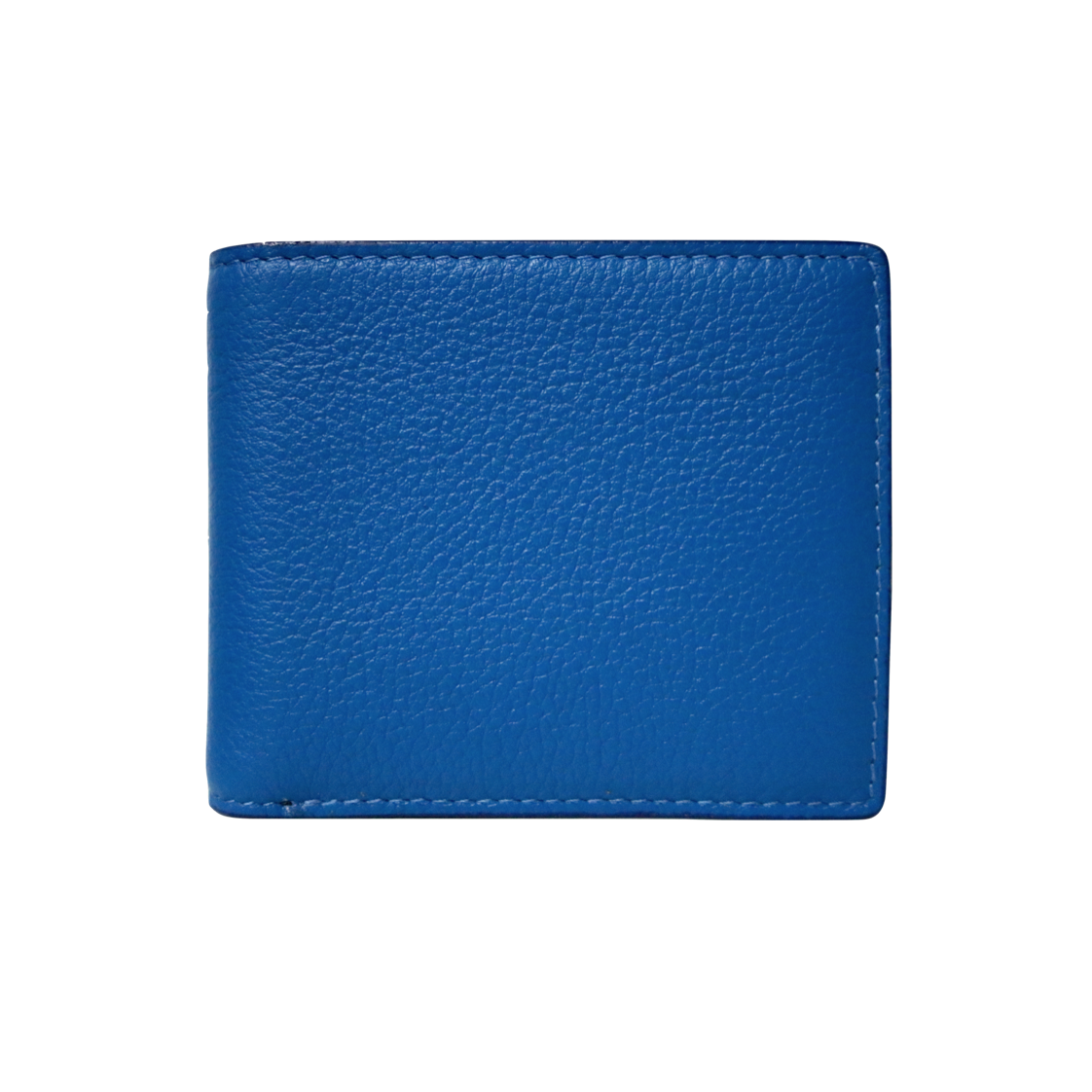 Image of Blue Pebbled Leather Classic Bifold Wallet