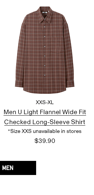 PDP13 - MEN U LIGHT FLANNEL WIDE CHECKED LONG-SLEEVE SHIRT