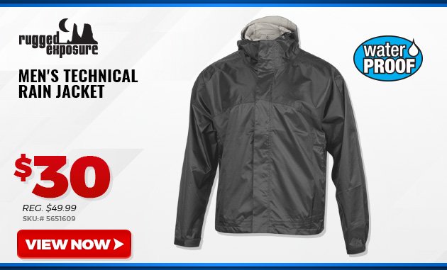 RUGGED EXPOSURE MEN'S TECHNICAL RAIN JACKET