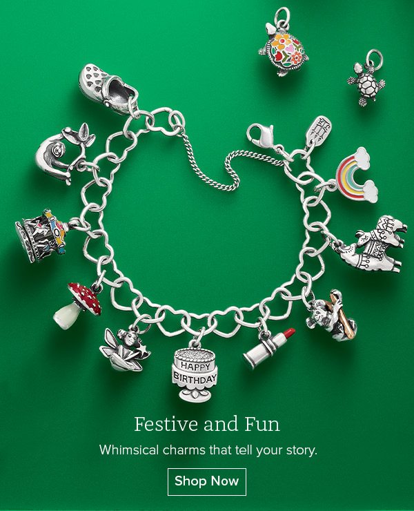 Festive and Fun - Whimsical charms that tell your story. Shop Now