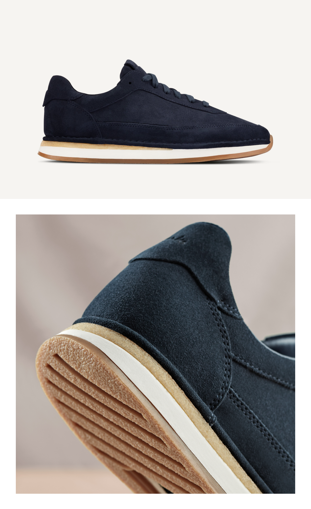 links to mens trainer Craft RUn Lace in navy suede