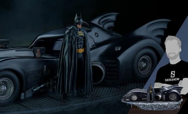 NOW SHIPPING Batman & Batmobile Deluxe 1:10 Scale Statue by Iron Studios