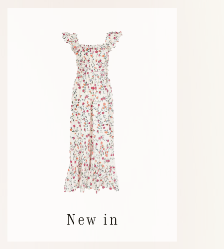 Pamela floral print dress in sustainable cotton ivory