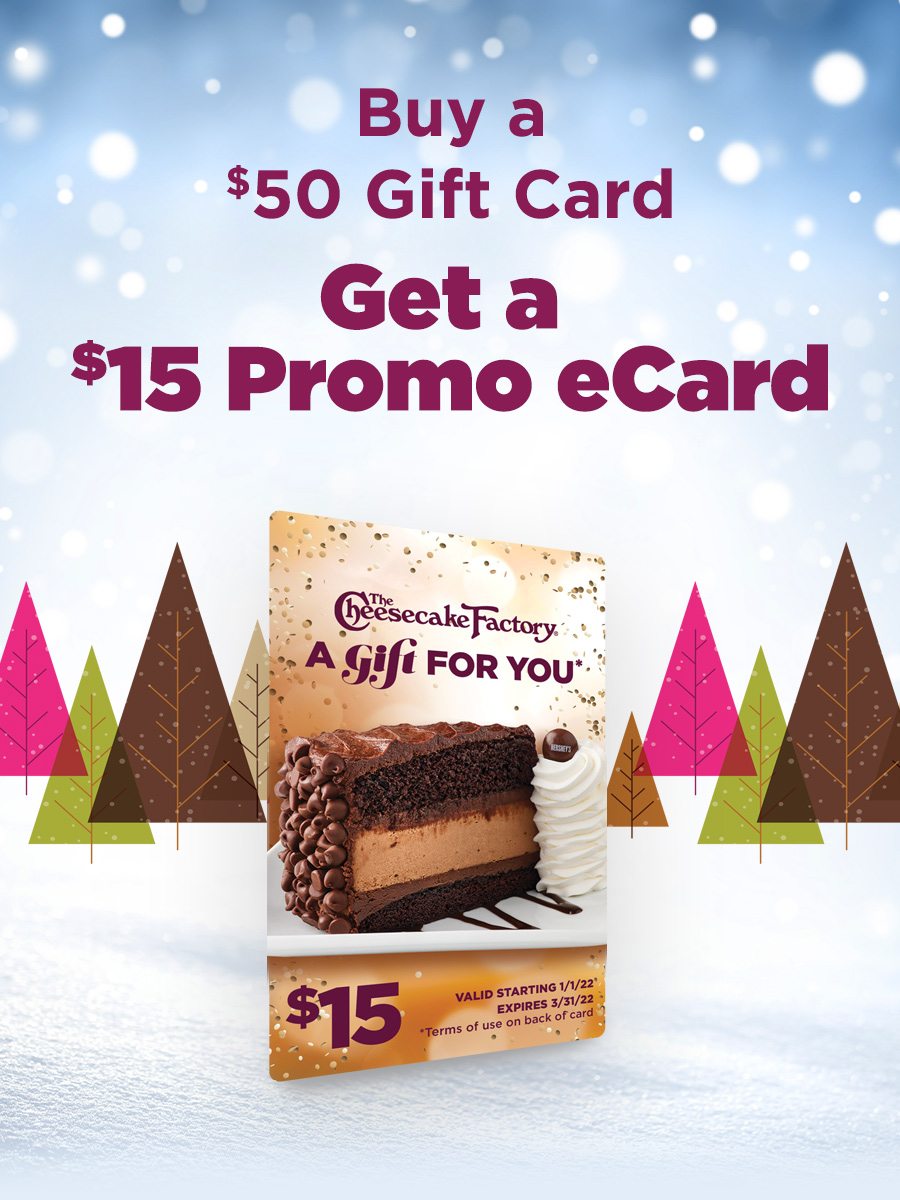 Buy a $50 Gift Card get a $15 Promo eCard