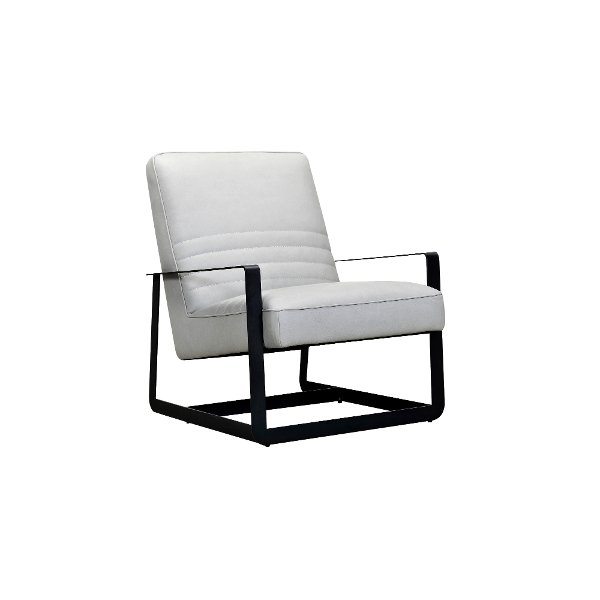 Xenia Gray Leather Accent Chair