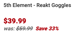 5th Element Reakt Goggles Price