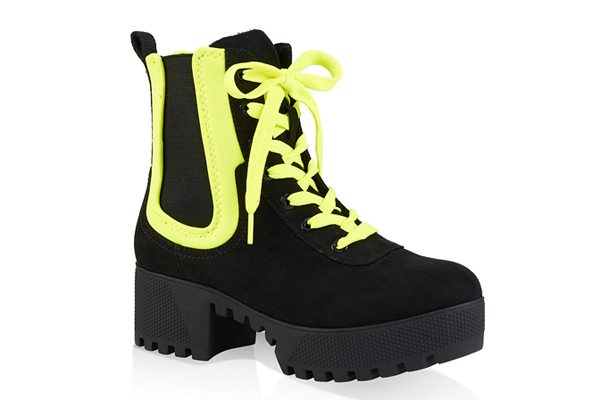 Contrast Trim Platform Boots