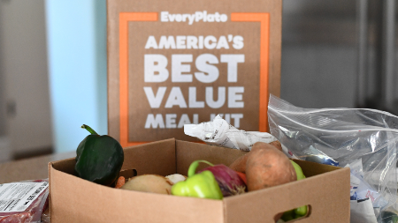 EveryPlate Meal Kit Delivery Service Box and Produce
