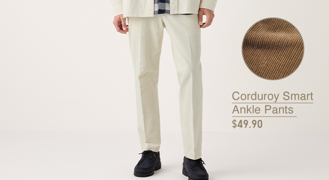 HERO 2 - MEN CORDUROY SMART ANKLE PANTS