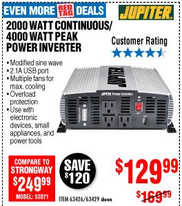 View 2000 Watt Continuous/4000 Watt Peak Modified Sine Wave Power Inverter