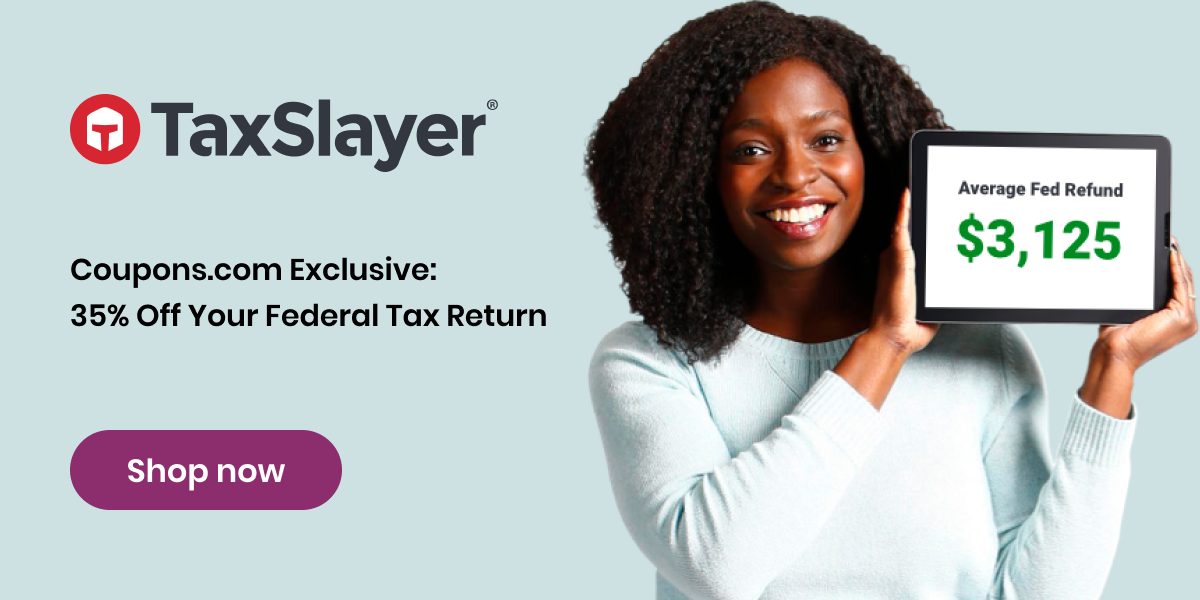 TaxSlayer: Coupons.com Exclusive: 35% Off Your Federal Tax Return