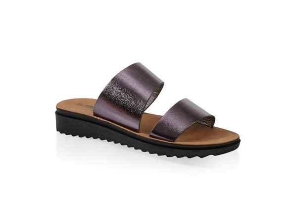 Two Band Platform Slide Sandals