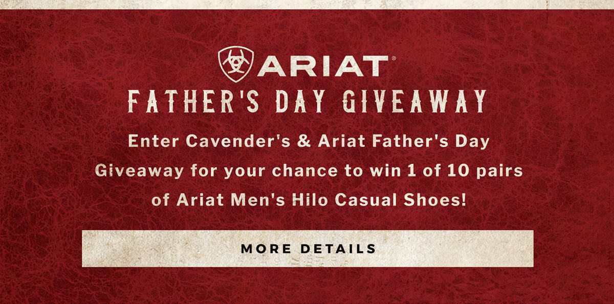 Ariat Father's Day Giveaway - Enter Cavender's & Ariat Father's Day Giveaway for your chance to win 1 of 10 pairs of Ariat Men's Hilo Casual Shoes! | More Details