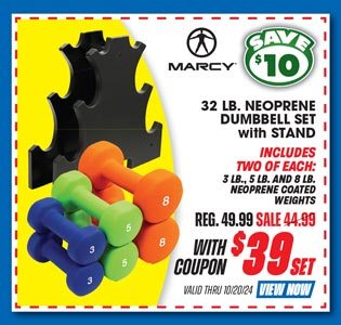 Marcy 32 lb. Neoprene Dumbbell Set with Stand