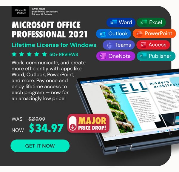 Microsoft Office Professional 2021 for Windows: Lifetime License (Non Binding)