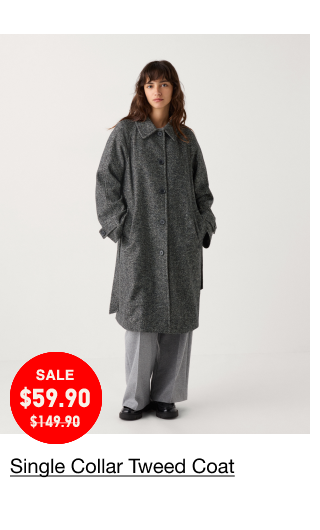 PDP5 - WOMEN SINGLE COLLAR TWEED COAT