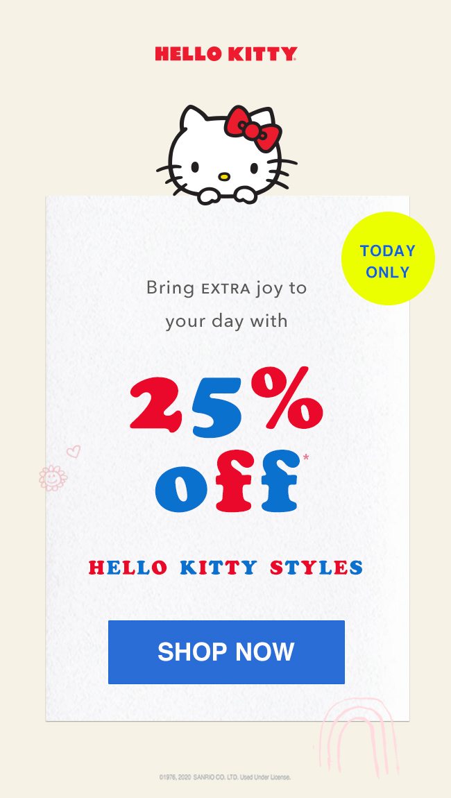 Shop 25% OFF* Hello Kitty Styles