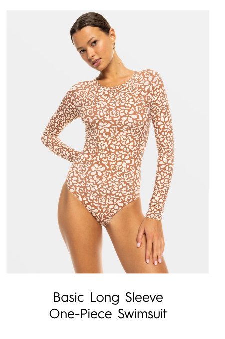 Basic Long Sleeve One-Piece Swimsuit