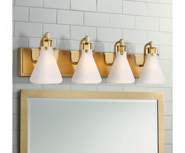 Stiffel Cindy 33" Wide Warm Brass 4-Light Bath Light